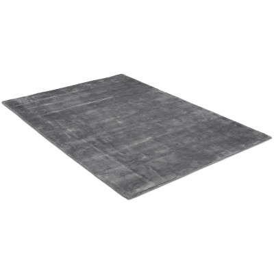 Angel mörkgrå - handvävd matta med lugg