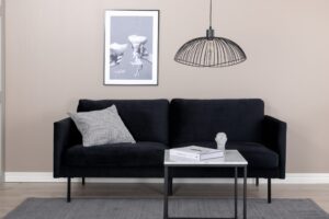 Zoom 2-sits soffa - Svart / Svart Sammet