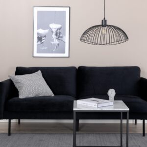 Zoom 2-sits soffa - Svart / Svart Sammet